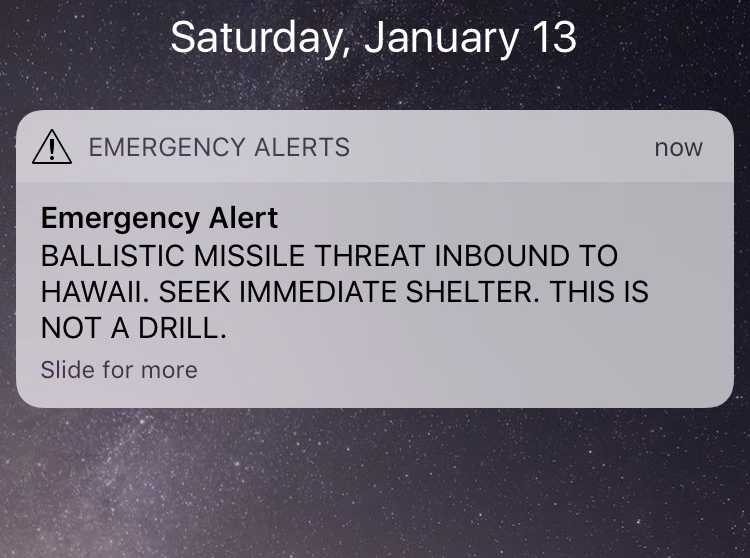 False ballistic missile alert sends Hawaii into panic after employee hits 'wrong button'