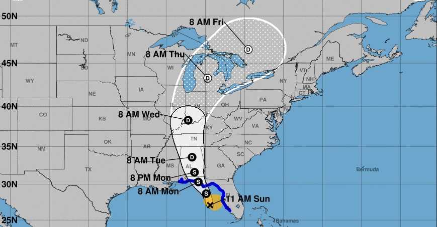 Alberto moves up the Gulf of Mexico