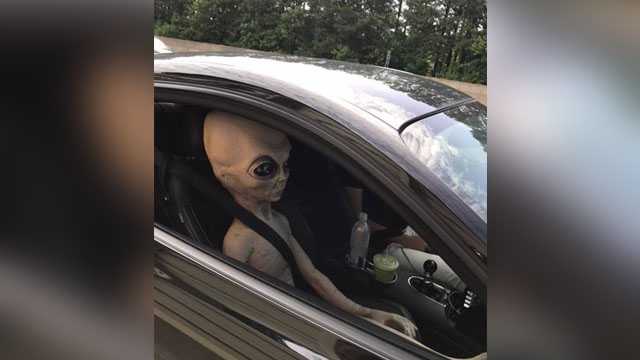 'The things you see': Officer startled by alien doll passenger in speeding man's car