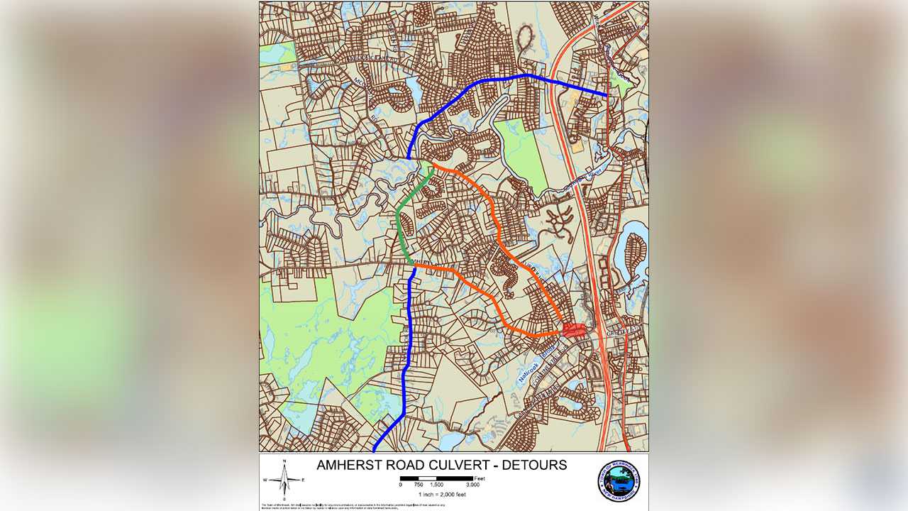 Sinkhole forces emergency closure of road in Merrimack