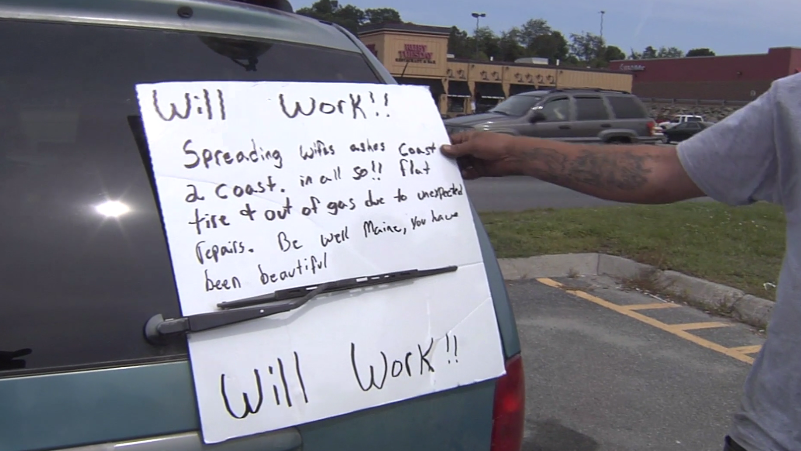 Community helps stranded man complete mission to spread wife's ashes
