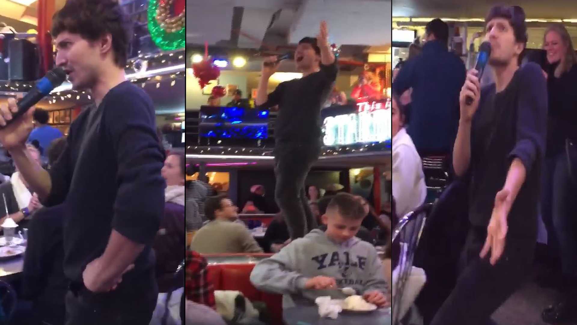 Talented waiter sings all the parts in 'Beauty and the Beast' song for thrilled diners