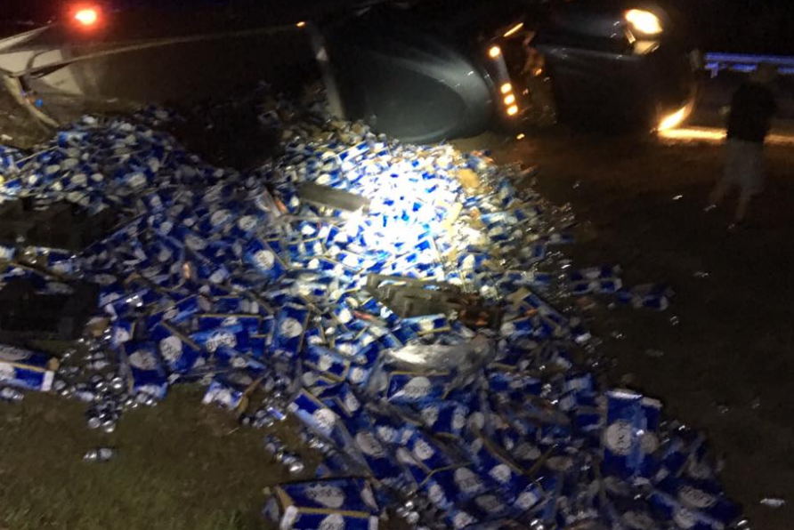 It's spring break and beer is flowing - on a Florida highway