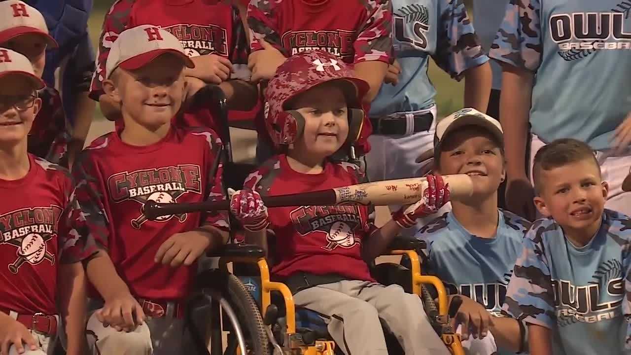 Boy battling brain cancer finds success, comfort on baseball diamond