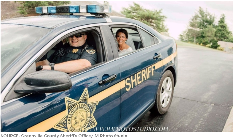 Bride ends up in back of deputy’s car after limo breakdown