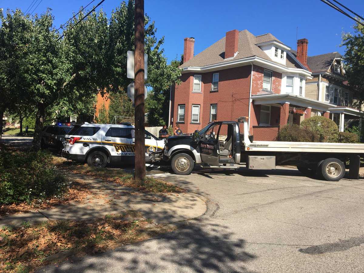 Police vehicle involved in accident in Brighton Heights