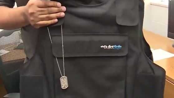 Protective protest: "Bulletproof Professor" garbed against campus gun law