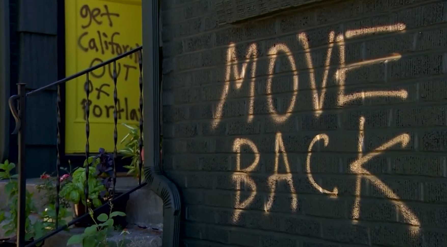 'Go back to California' scrawled on Oregonians' property