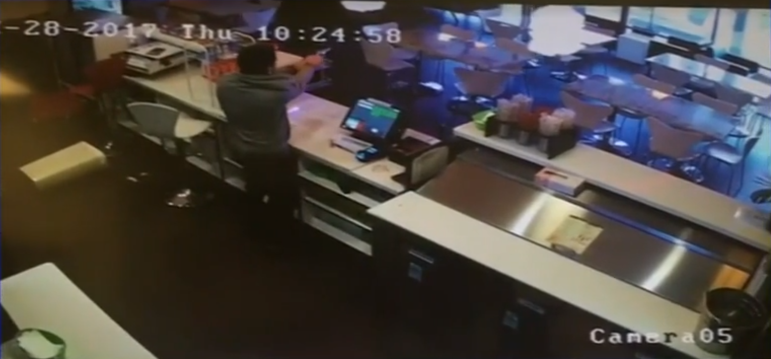 'I will kill you next time': Cafe owner wrestles gun from robber, opens fire