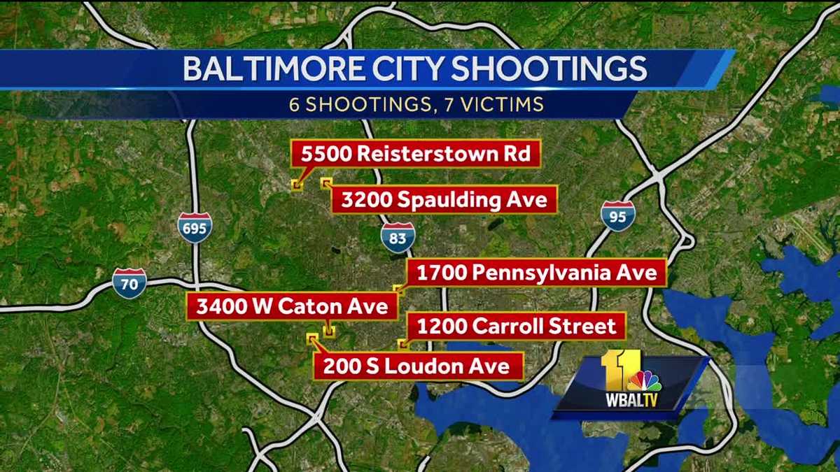 6 injured, 1 killed​ in shootings spanning hours in Baltimore - WBAL Baltimore