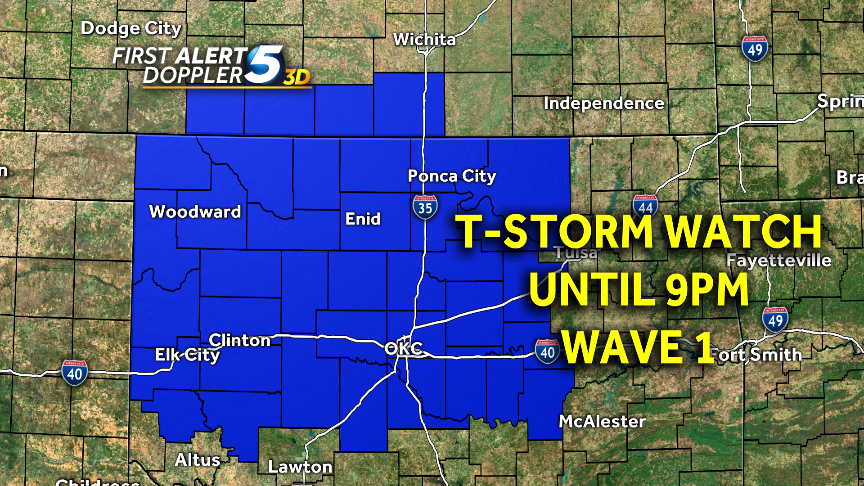 Parts of Oklahoma under Severe Thunderstorm Watch
