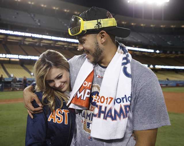 An adorable little Astros fan is struggling to cope with her favorite player's engagement
