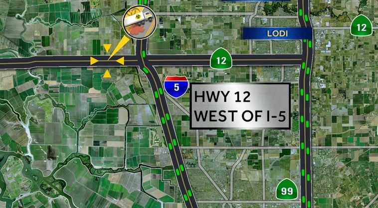 Big rig crash near Lodi prompts closure of Highway 12