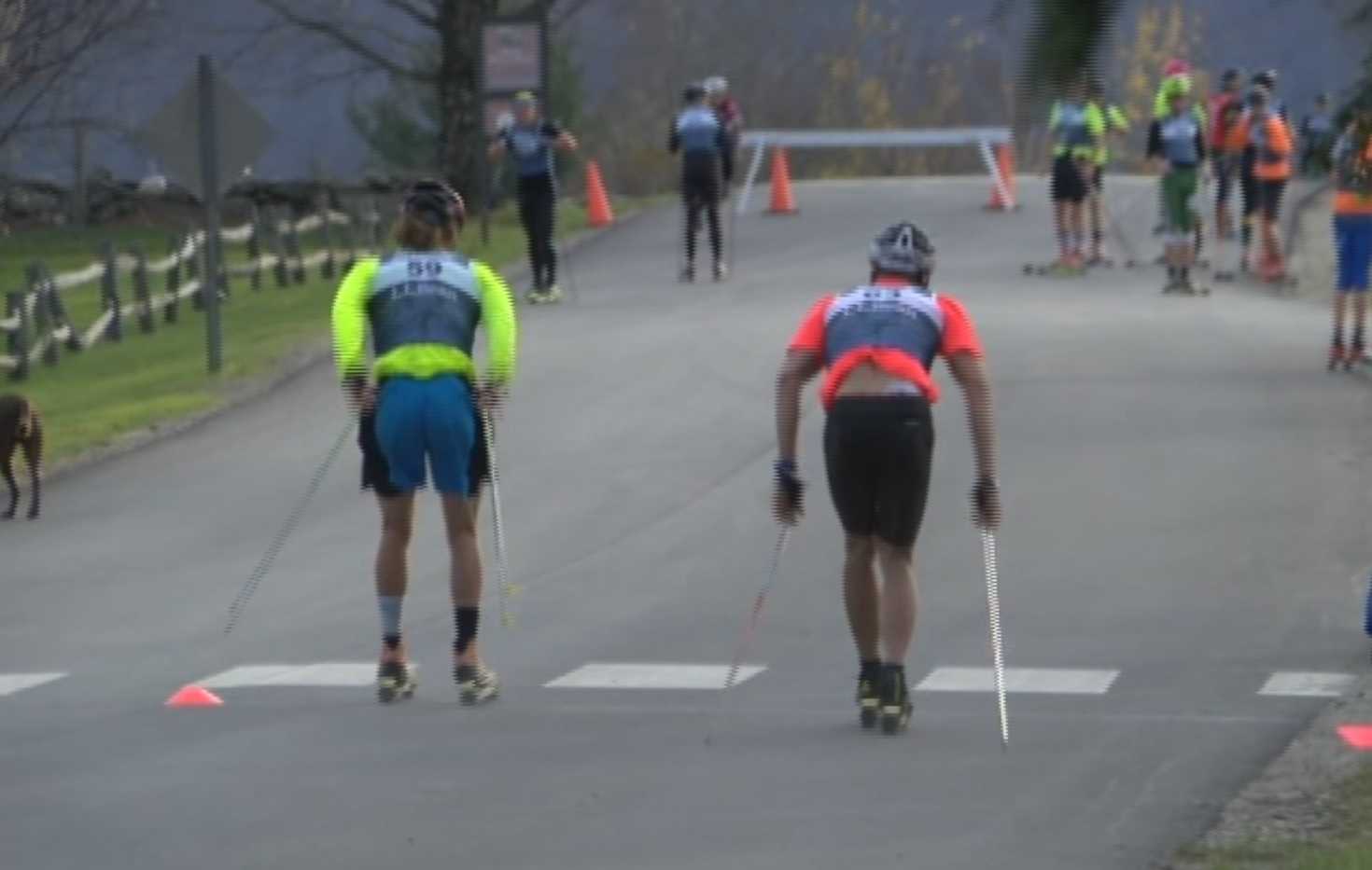 Young cross-country skiers, Olympians go head-to-head in roller ski competition