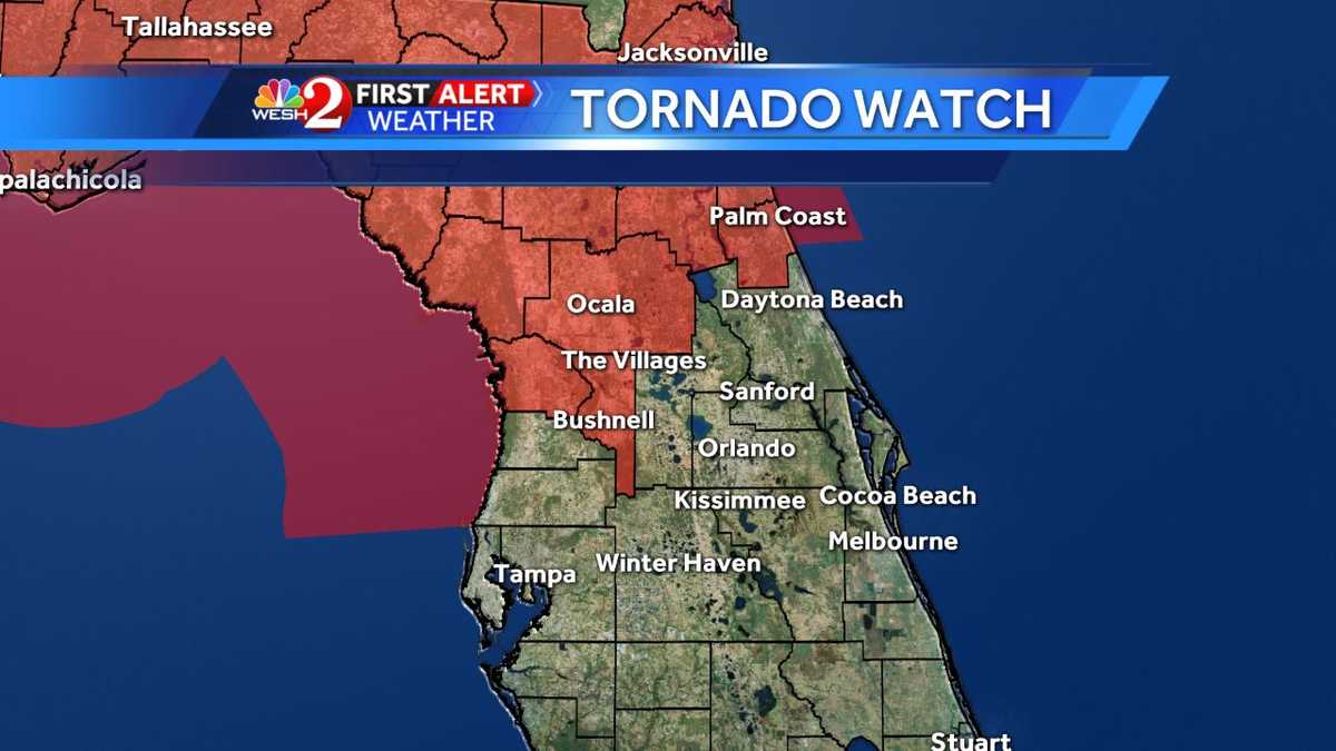 Tornado watch issued for portions of Central Florida