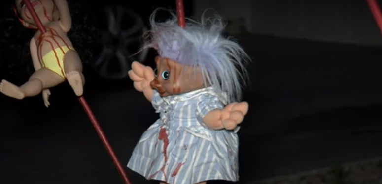Graphic Halloween decorations cause stir among neighbors