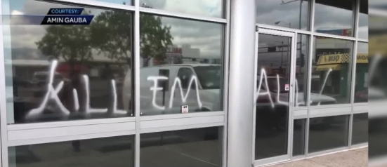 Vandals target Donut Mart by tagging, “Kill ‘em all” on building