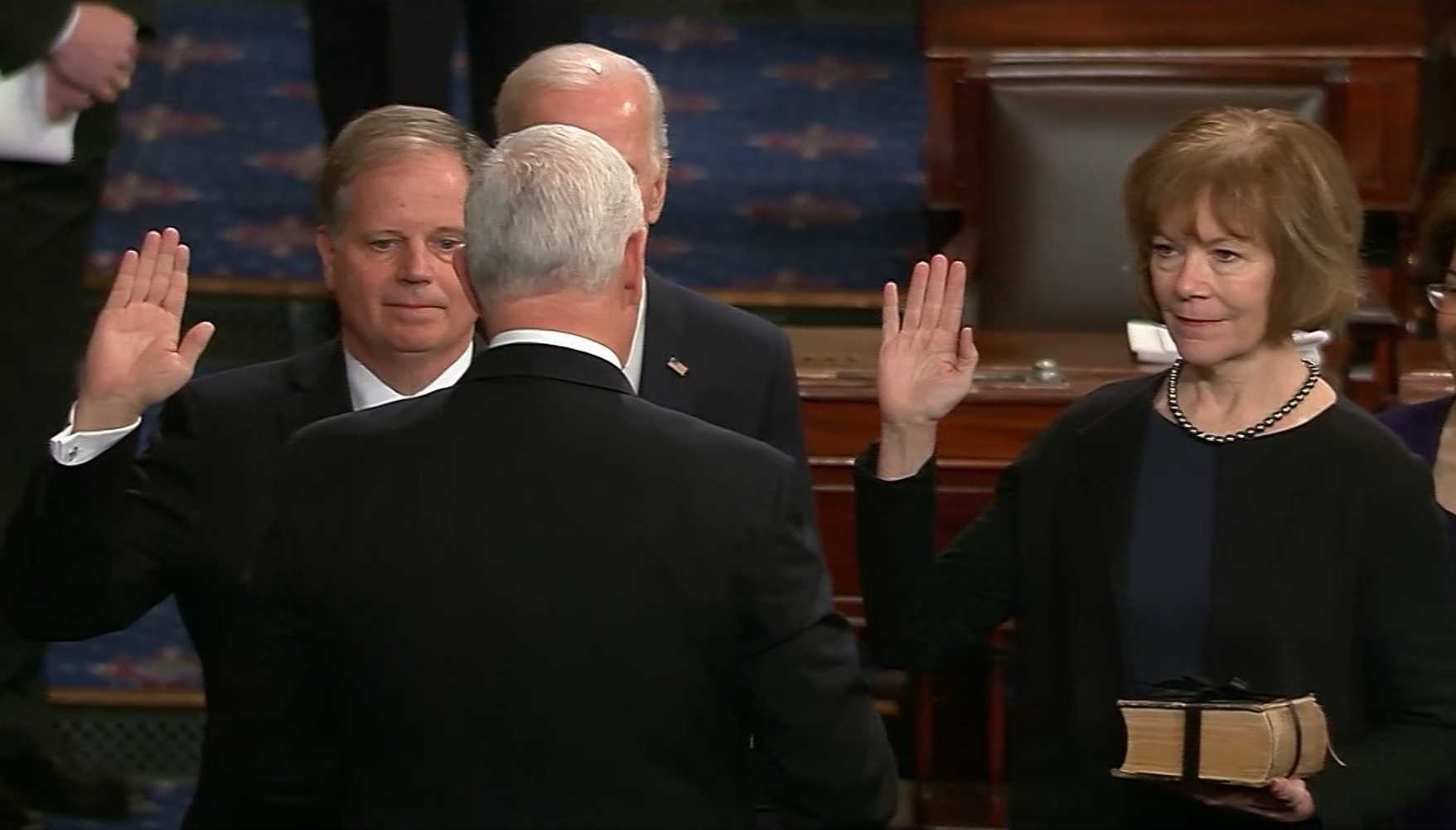 Doug Jones, Tina Smith sworn in as senators, narrow GOP majority