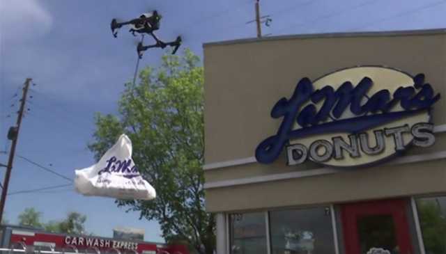 Doughnut delivery by drone shows peek at the future