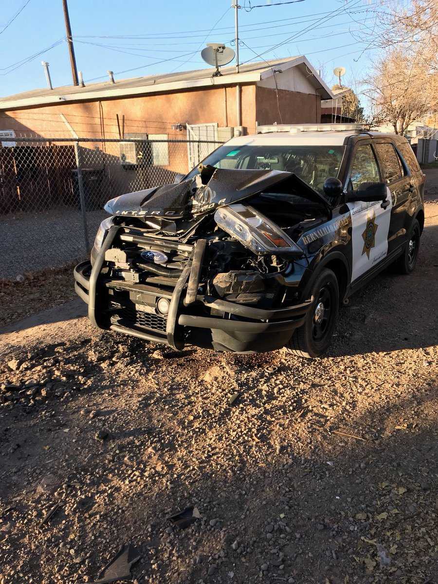 Stolen truck crashes into deputy squad car