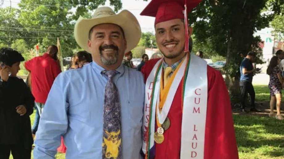 Dad wears Pokémon tie to graduation that son made 11 years ago