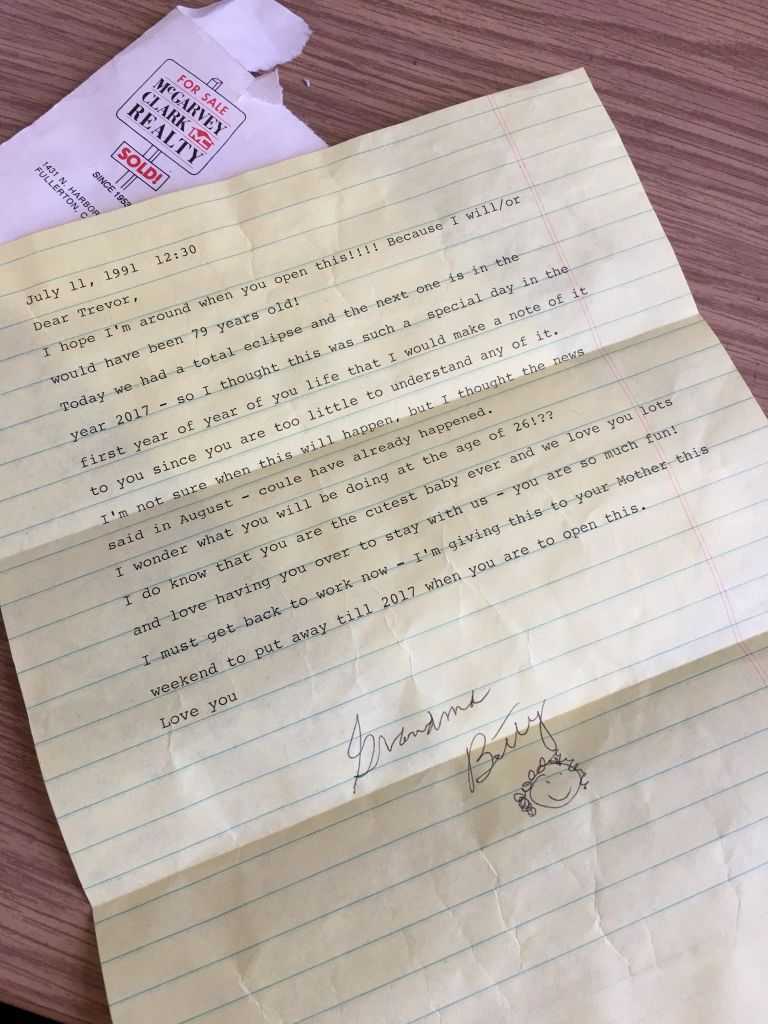 Read the letter this grandma wrote her grandson 26 years ago
