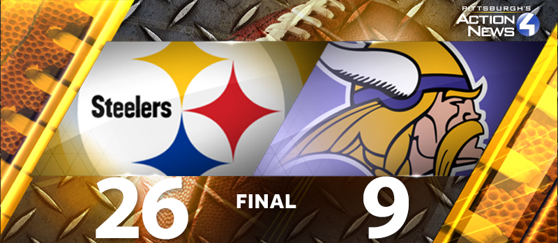 Steelers shut down Bradford-less Vikings in 26-9 victory