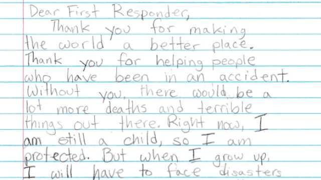 Children send letters to police, thanking them for their sacrifices