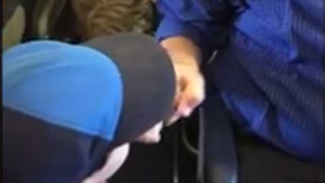 Little boy 'bumps' his way through boarding process on plane
