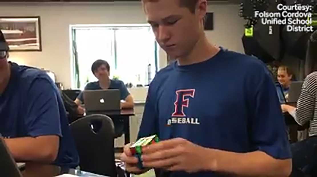 WATCH: Folsom teen solves Rubik's Cube in seconds
