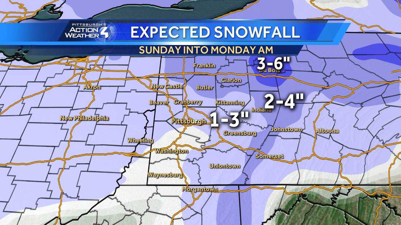 After quiet start to weekend, snow expected to arrive in Pittsburgh area Sunday