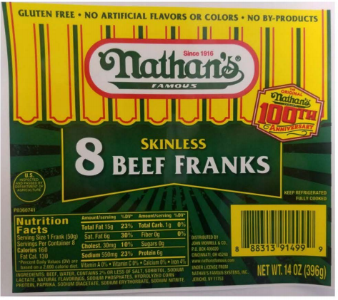 Nathan's hot dog recall: Product may contain metal fragments