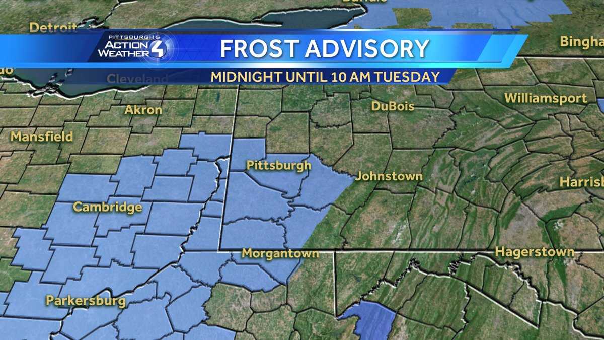 Frost advisory issued for multiple Western Pennsylvania counties