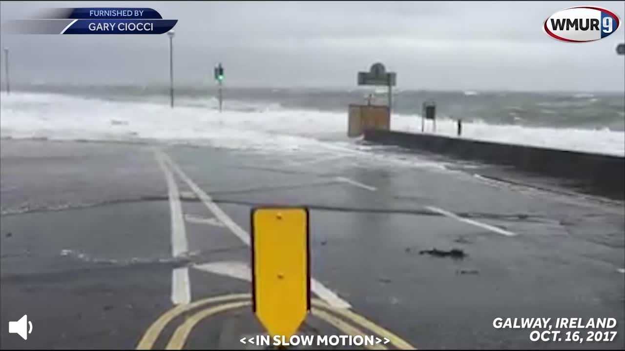 Video shows storm surge as Ophelia slams Ireland