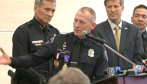 Newly sworn in chief honors former-APD officer shot 4 times