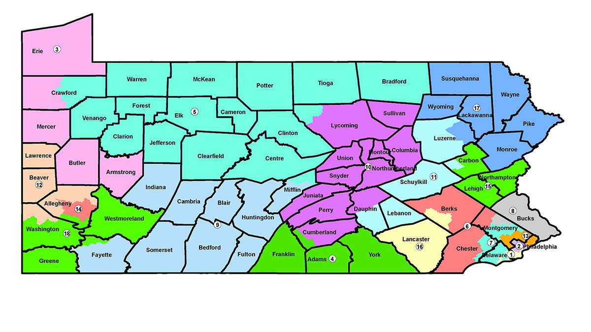 GOP Leaders Unveil Revamped Map Of Pennsylvania Congressional Districts   Gop Revised Congressional Map 1518229279 