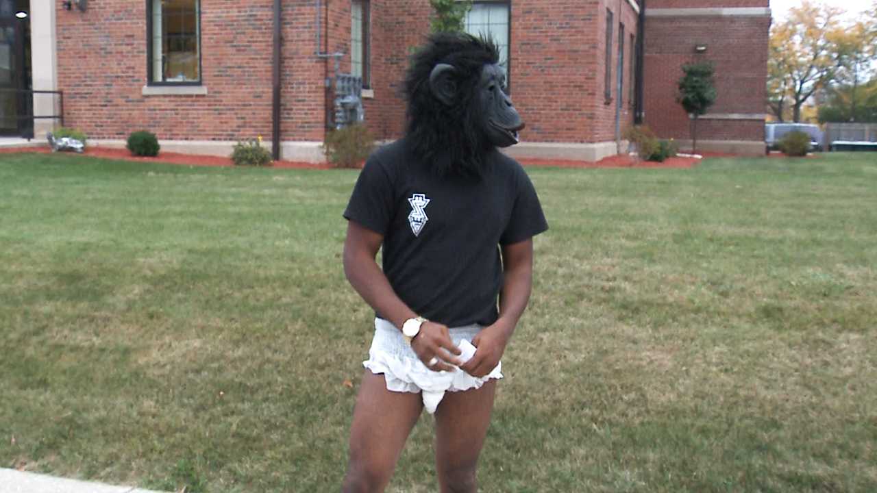 Man in gorilla mask and diaper 'steals' bananas from Walmart