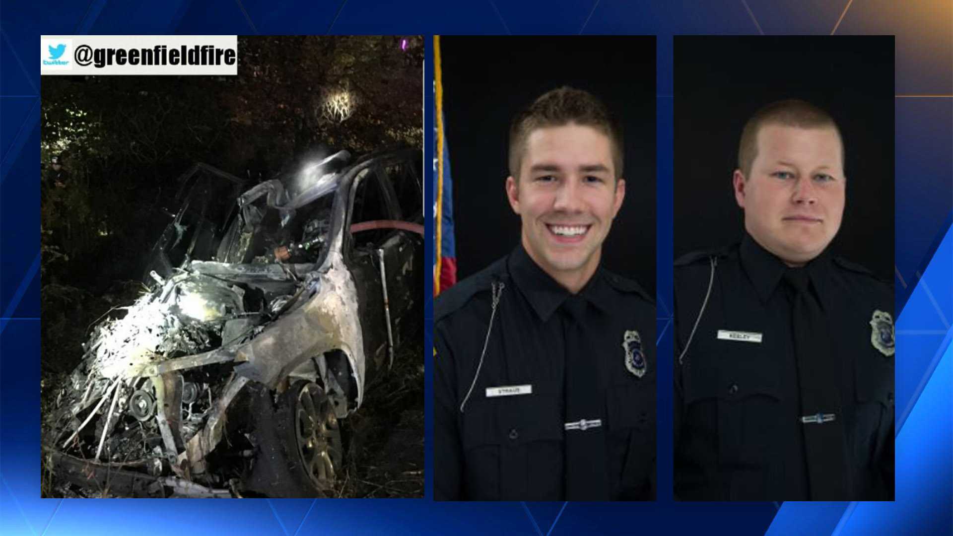 Caught on camera: Officers save woman from burning car