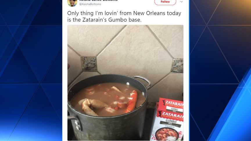 Twitter users zero in on Atlanta mayor-elect for making gumbo from mix