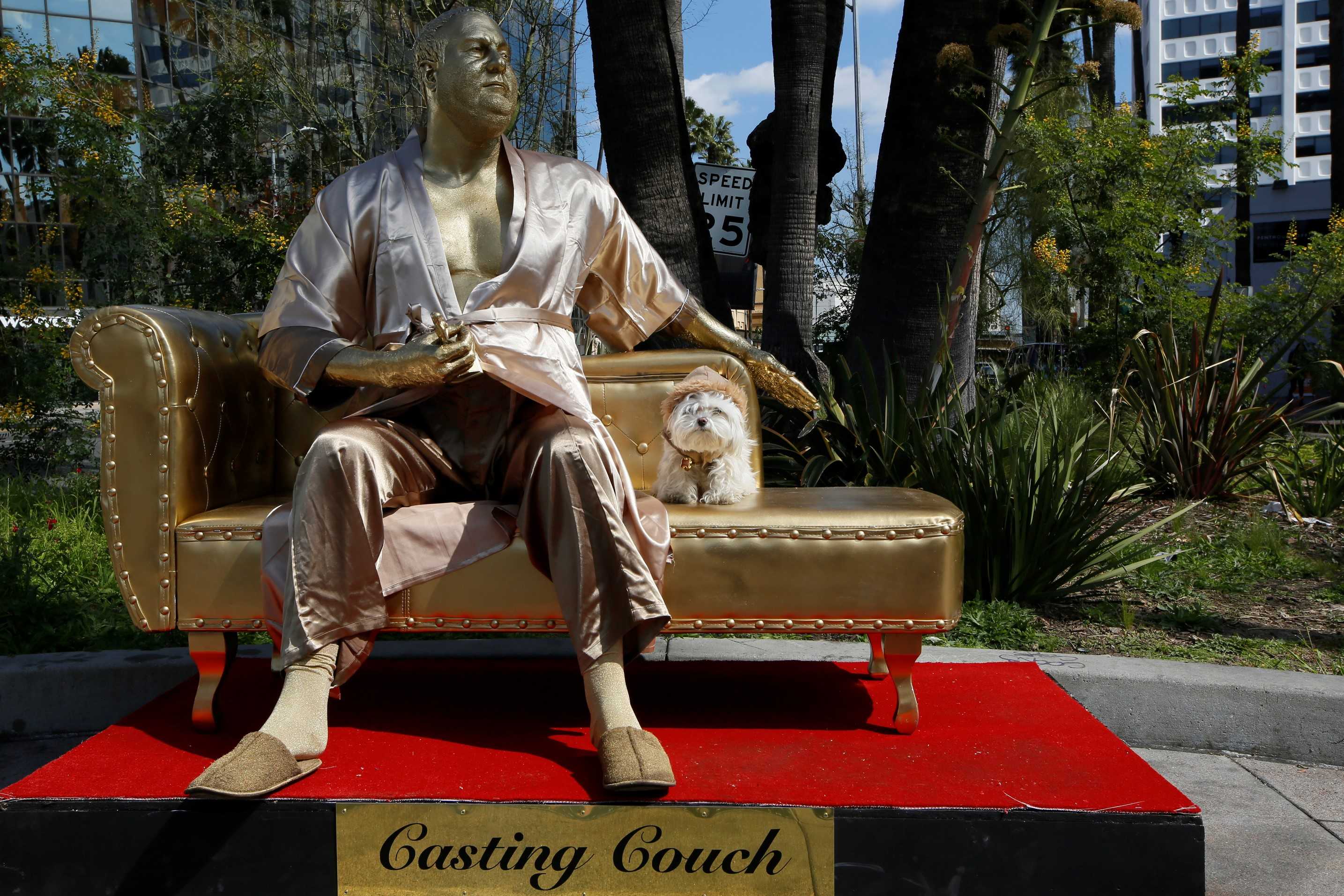 Harvey Weinstein ‘Casting Couch’ statue debuts pre-Oscars