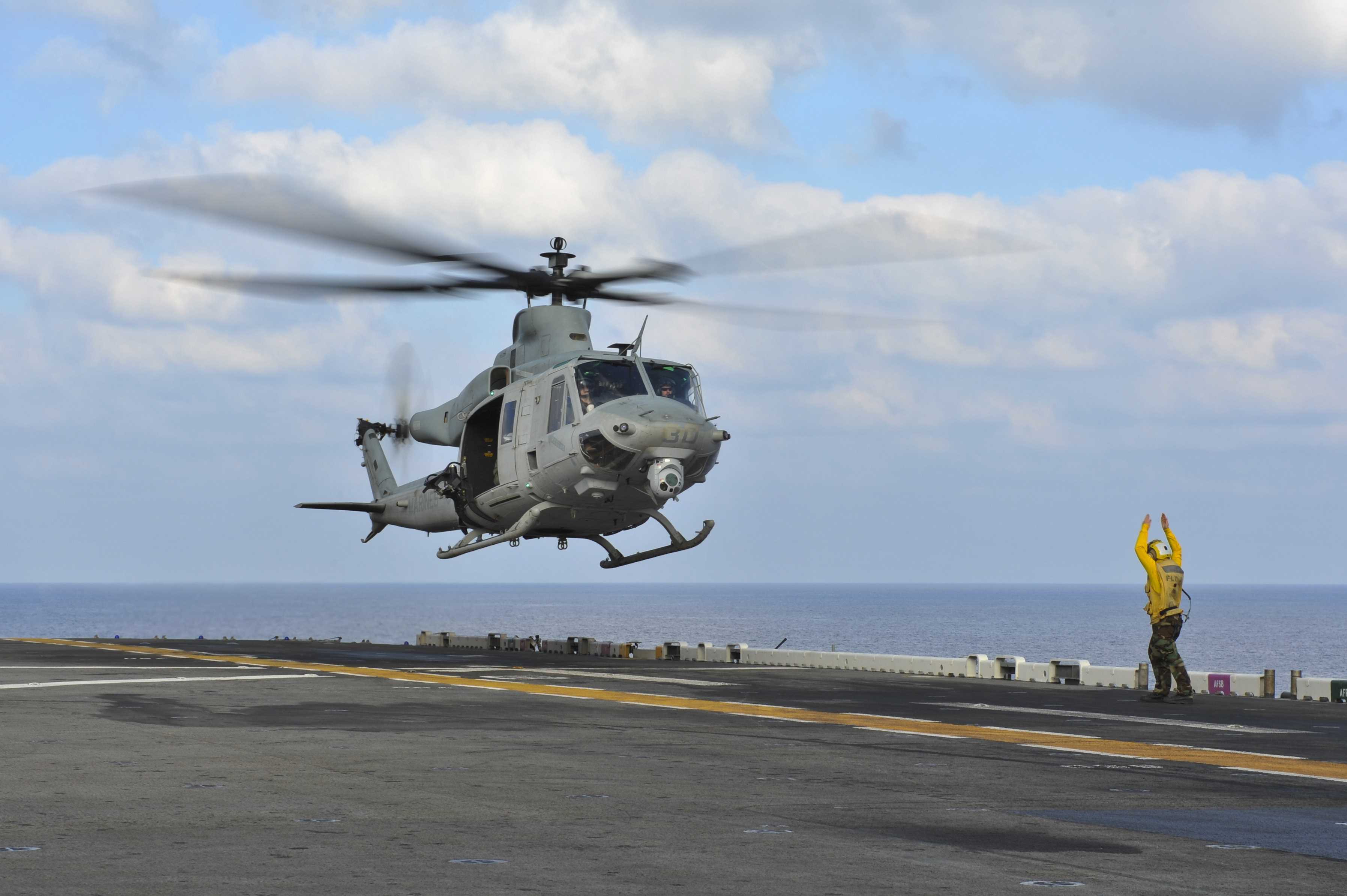 US sailor in critical condition after being hit by helicopter blade