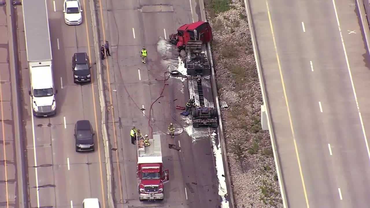 I-435 westbound at Antioch will remain closed through Thursday morning following fiery crash
