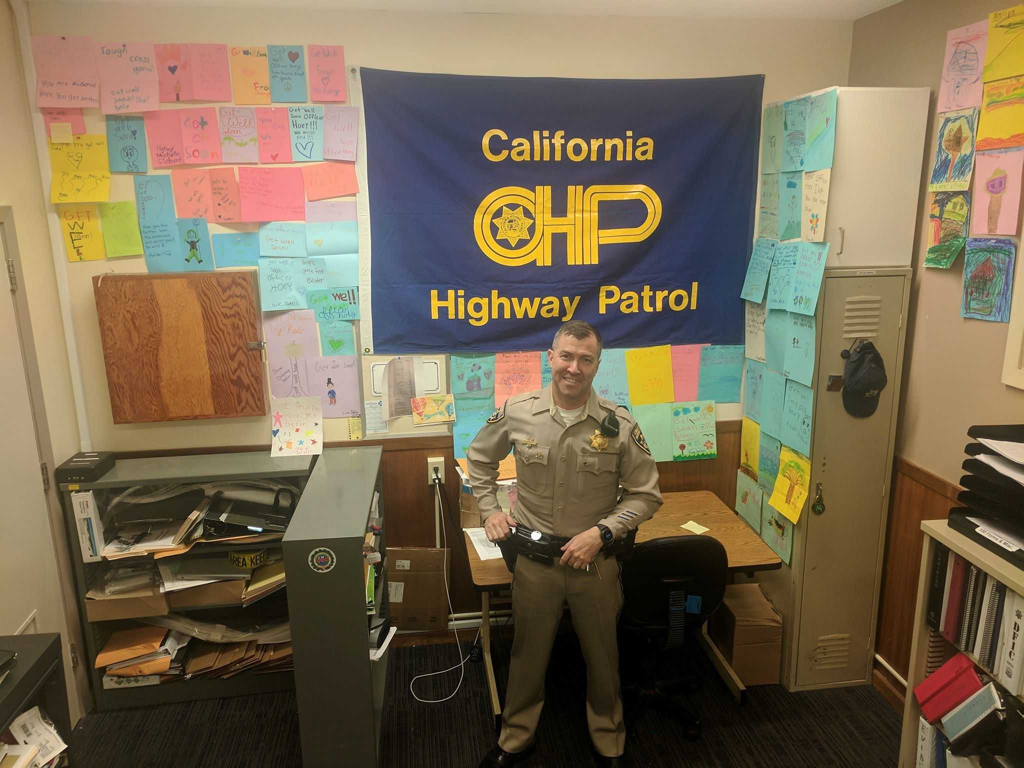 Elementary students flood CHP Placerville officer with get-well cards