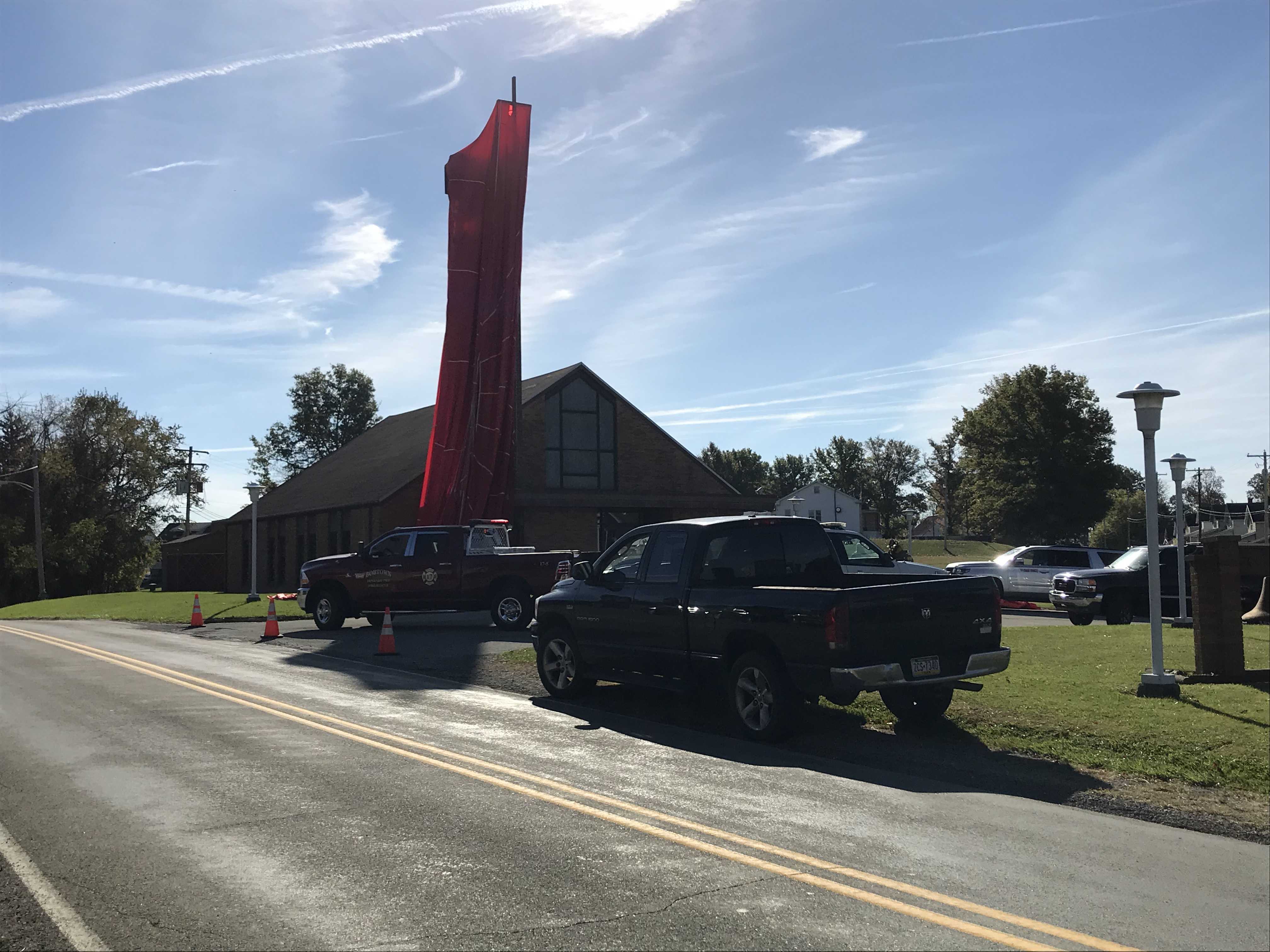 Hot air balloon is blown into church after landing in Greene County