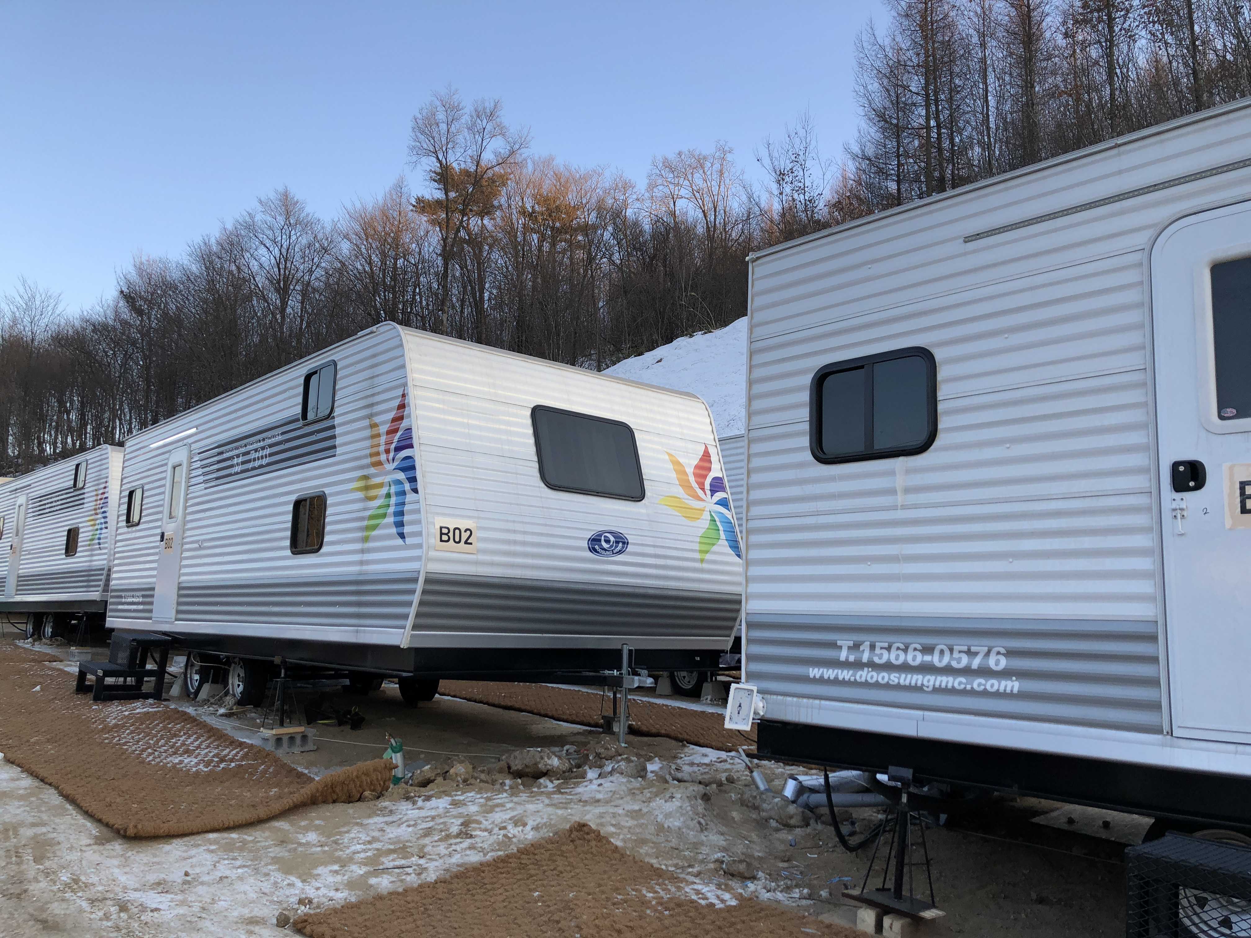 Take a look inside a pop-up RV village for Olympic support staff