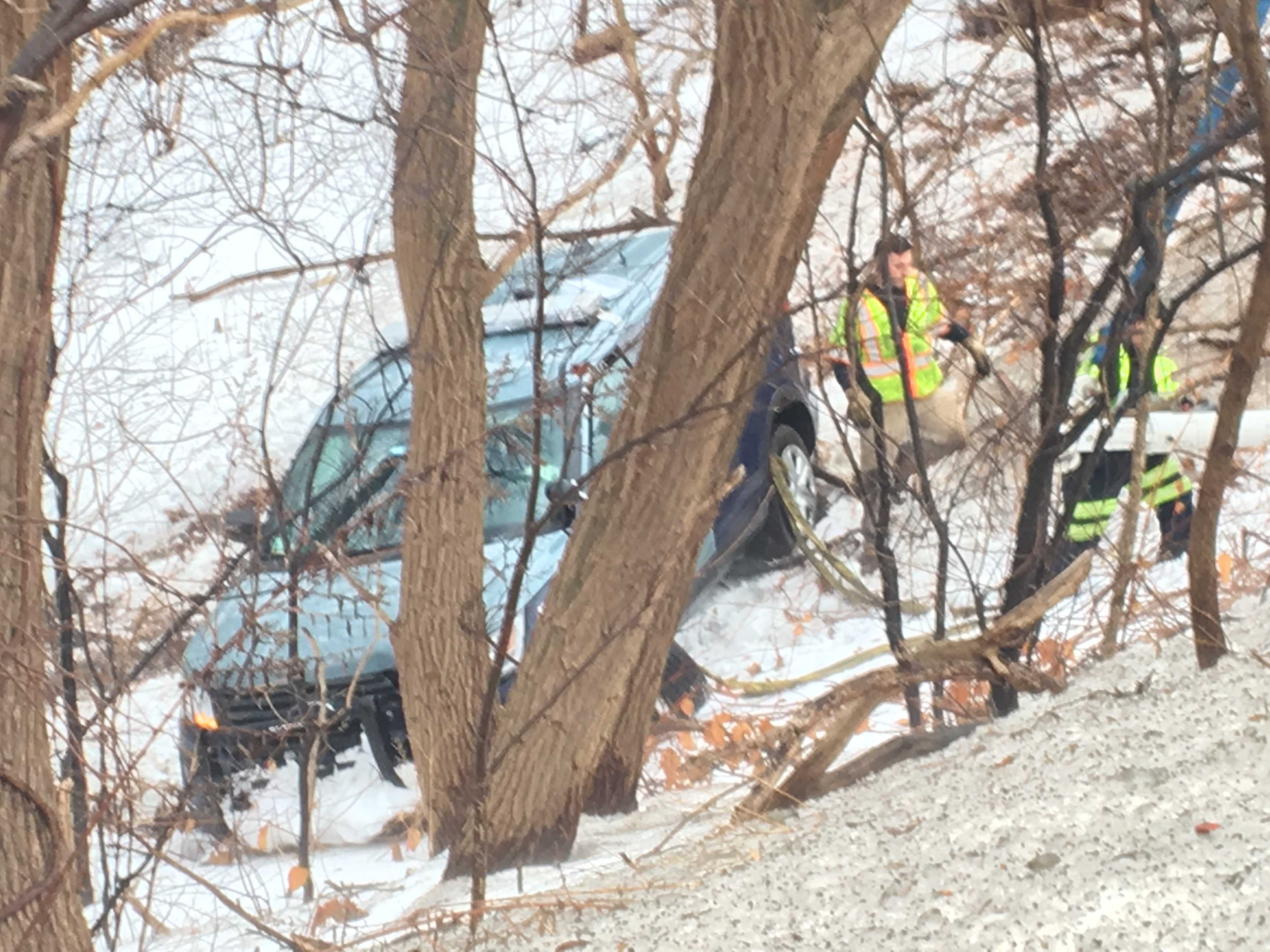 Tractor-trailer struck Massachusetts State Police cruiser, sent vehicle over guardrail
