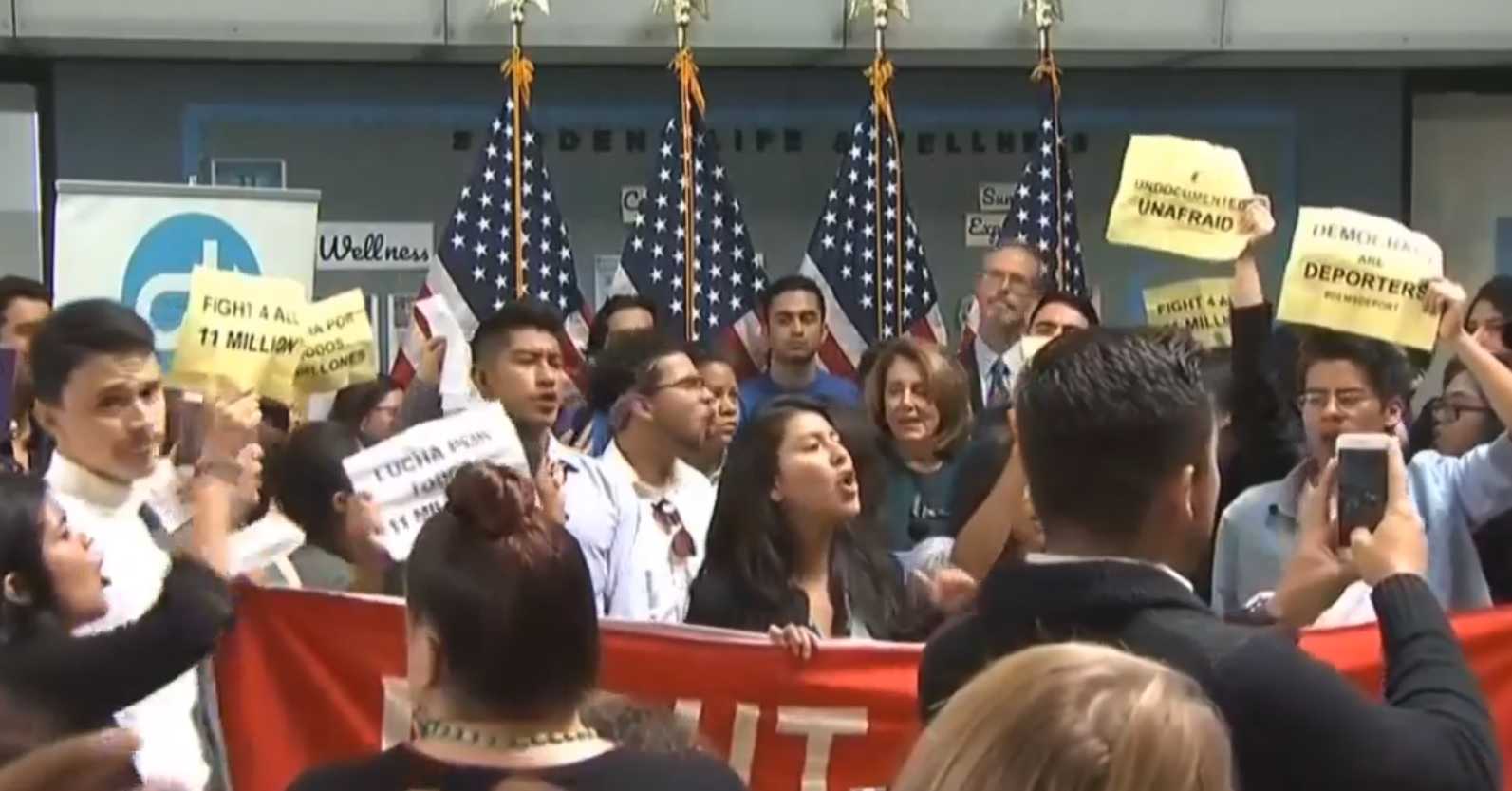 Immigrants shout down Democratic leader Nancy Pelosi in SF