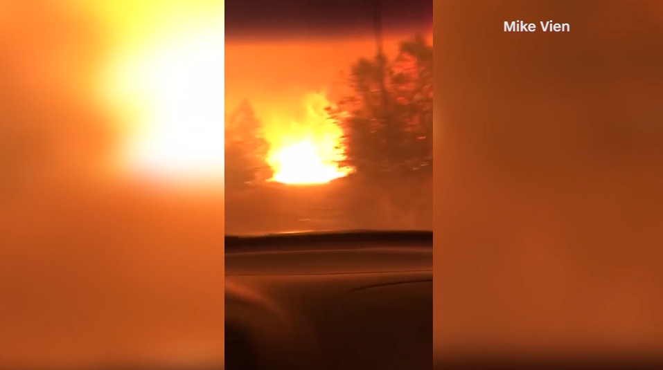 Watch: Roommates barely escape raging wildfire