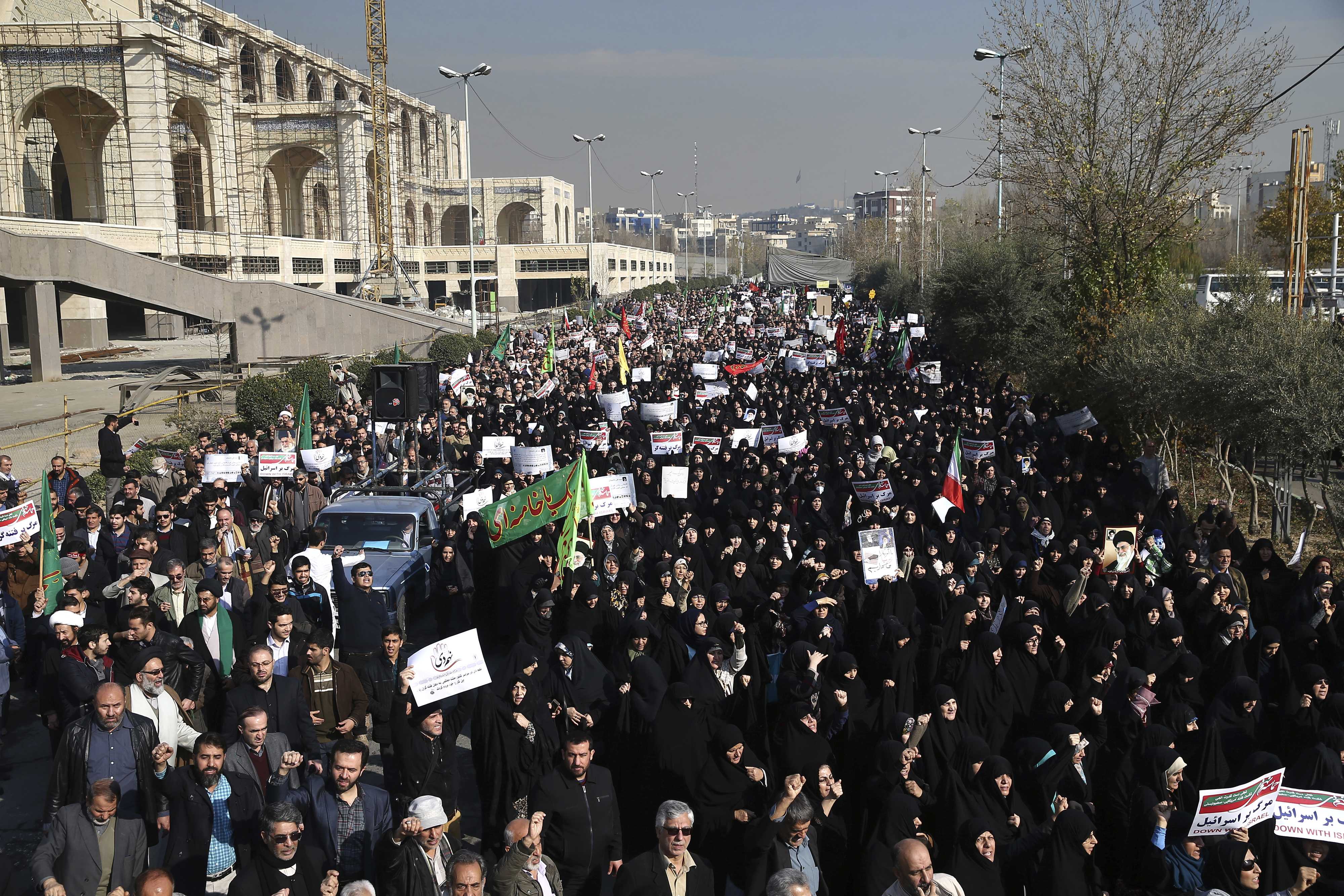 Iran hard-liners rally as new protests challenge government