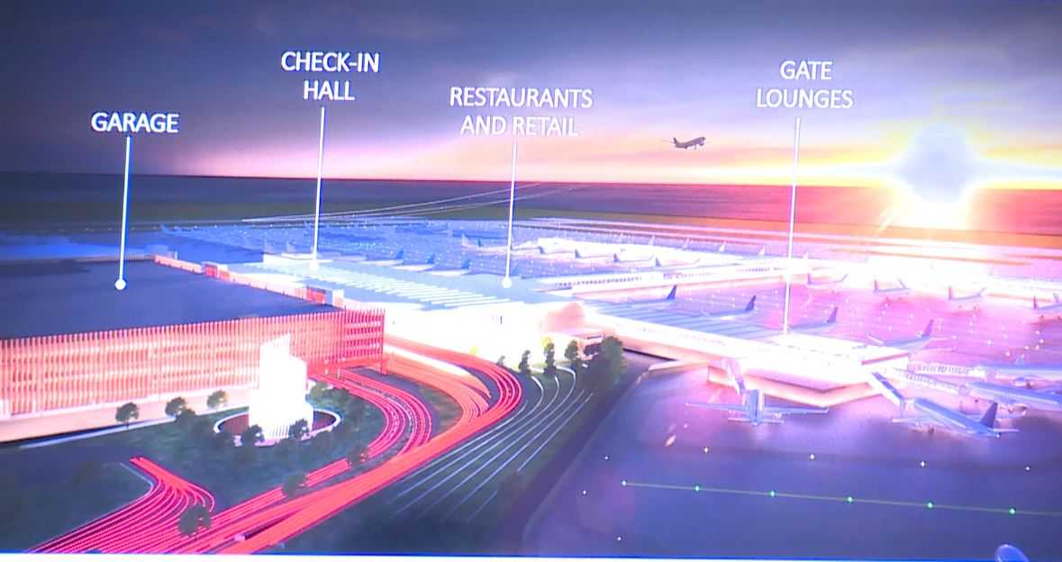 New concept drawings for single-terminal KCI Airport show bigger restrooms, but no fountain